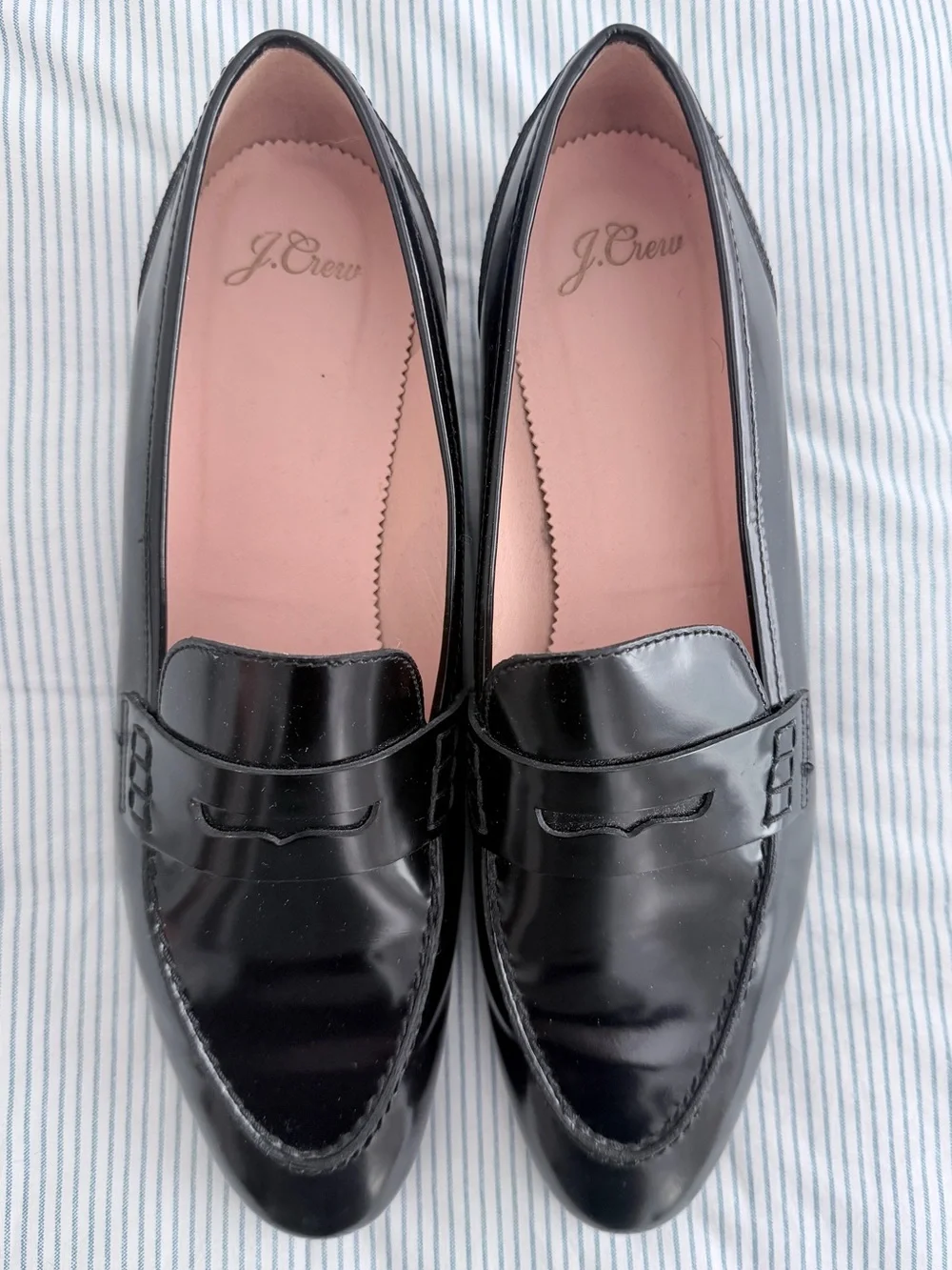 J. Crew Black Patent Leather Penny Loafers